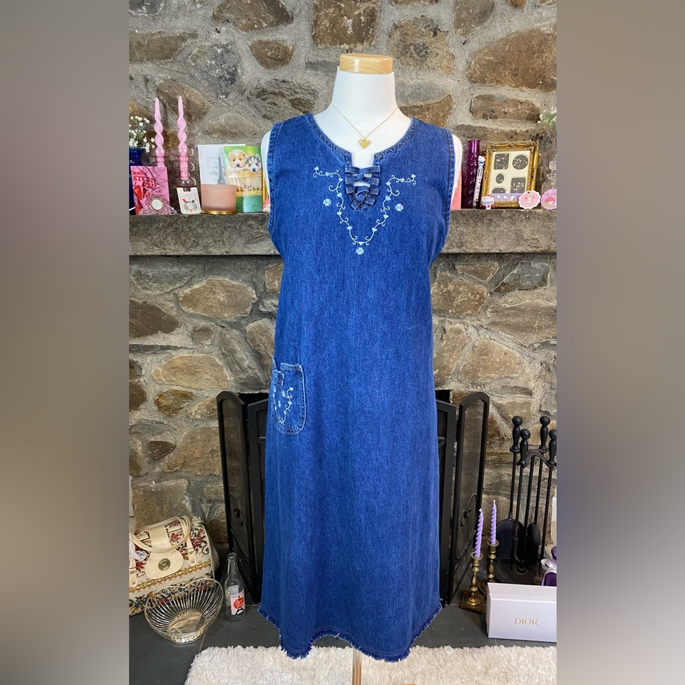 Vintage Denim Maxi Dress